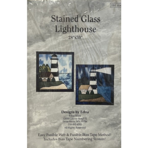 Designs By Edna - Stained Glass Lighthouse Quilt Pattern - Picture 1 of 2